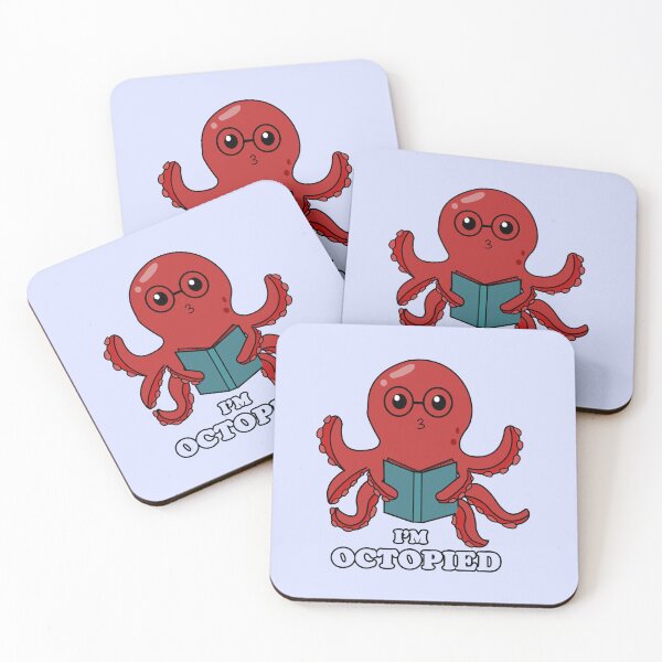 Item preview, I'M  OCTOPIED- FUNNY OCTOPUS READING A BOOK designed and sold by The Bookworm Store.
