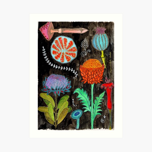 Gardening At Night Art Print