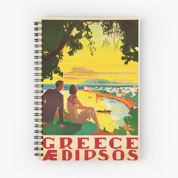 Item preview, Visit GREECE AEDIPSOS 1934 Vintage Travel Poster designed and sold by retroposters.