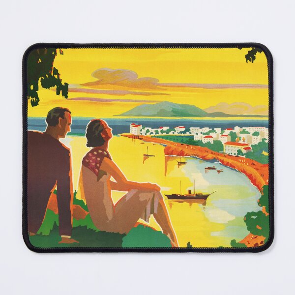 Item preview, Visit GREECE AEDIPSOS 1934 Vintage Travel Poster designed and sold by retroposters.