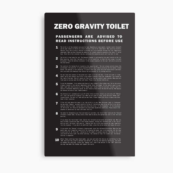2001 A Space Odyssey Zero Gravity Toilet Instructions Metal Print