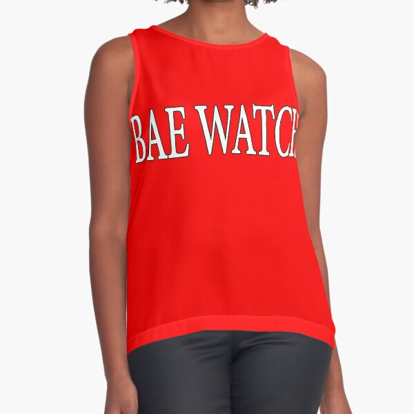 Womens Baewatch Bae Baywatch Funny Parody Beach Slogan Vest Tank Top NEW UK 8-18 