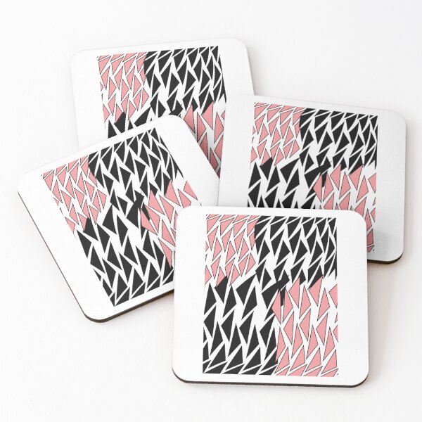 Item preview, Salmon Pink Black Geometric Triangle Pattern designed and sold by JeromeJonguene.