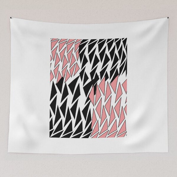 Item preview, Salmon Pink Black Geometric Triangle Pattern designed and sold by JeromeJonguene.