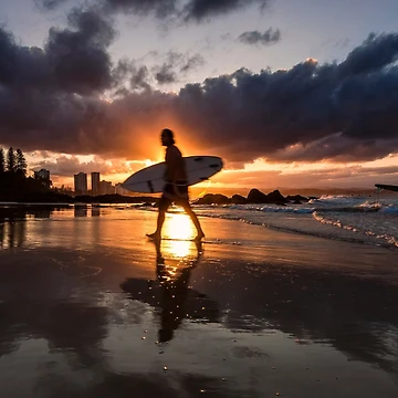 Artwork thumbnail, Snapper Rocks Sunset by Derek Byrne