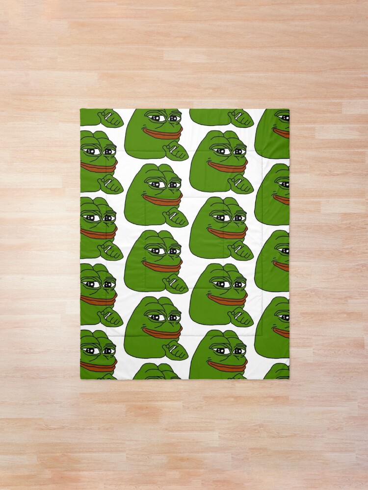 Pepe The Frog Happy Comforter By Jarudewoodstorm Redbubble - smug frog roblox