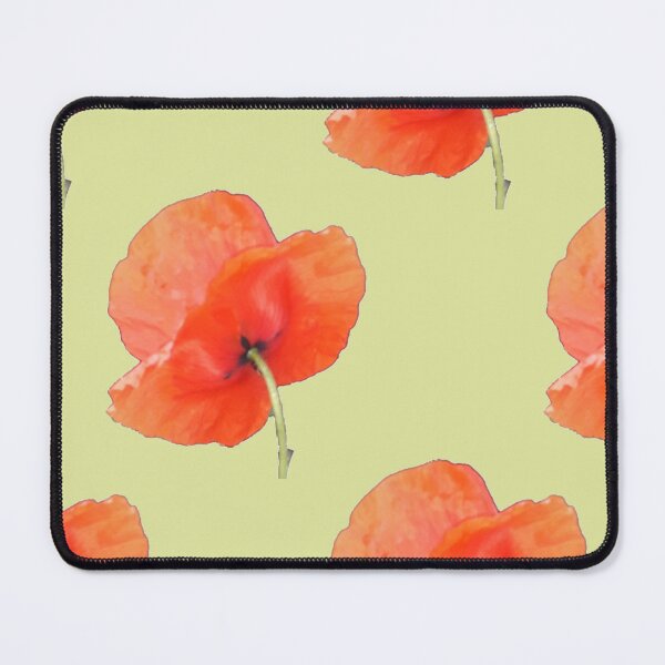 Item preview, poppy with stem back ground light green designed and sold by KABFA Designs.
