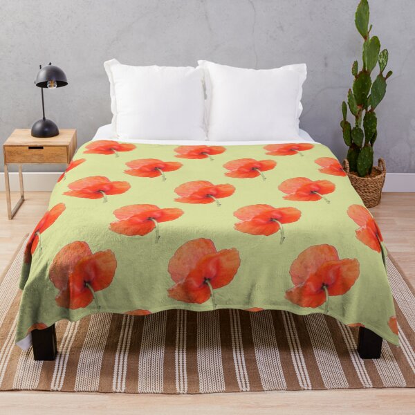 Item preview, poppy with stem back ground light green designed and sold by KABFA Designs.