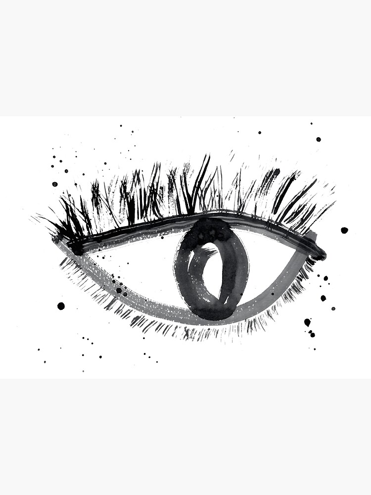 "watercolor eye, black and white, abstract art, minimalism" Sticker for