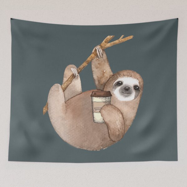 Item preview, Three Toed Sloth Just Hangin' Out Enjoying a Coffee designed and sold by RobBlake.