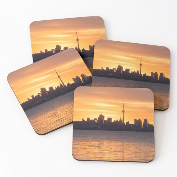 Item preview, Distinctive Silhouettes - Toronto Skyline on the Verge of Sunrise designed and sold by Georgia Mizuleva.