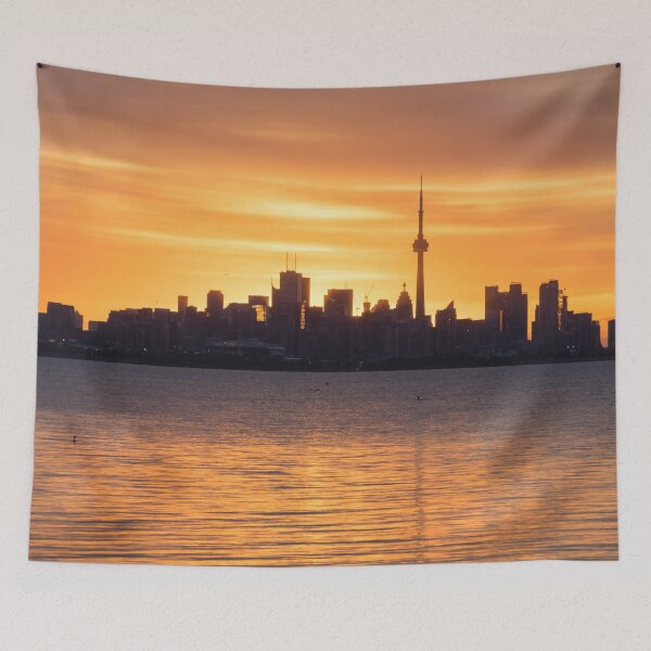 Item preview, Distinctive Silhouettes - Toronto Skyline on the Verge of Sunrise designed and sold by Georgia Mizuleva.