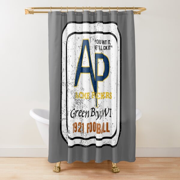 Green Bay Packers Shower Curtain, Football Team Flag of Wisconsin Bathroom  Decor