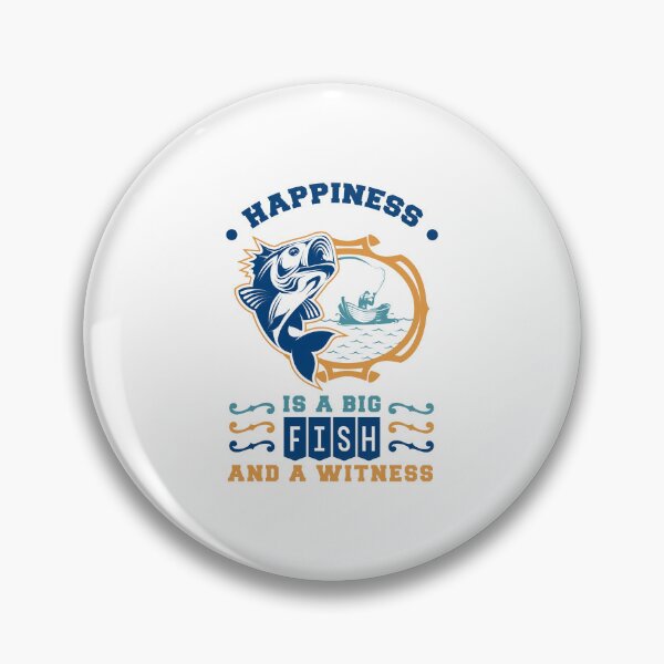 Item preview, Happiness is A Big Fish And A Witness Funny Retro Fisherman designed and sold by Stag's PK.
