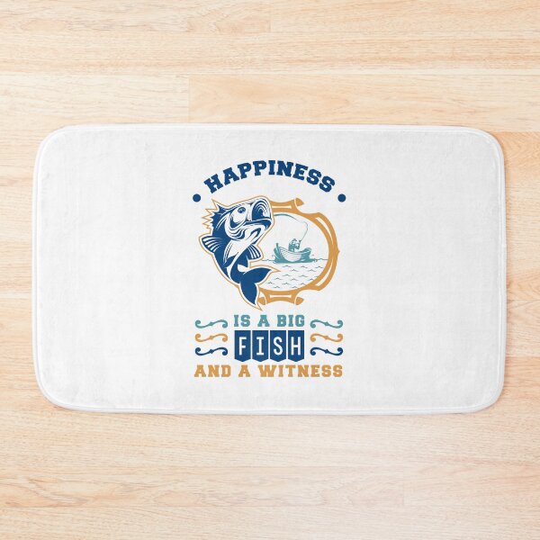 Item preview, Happiness is A Big Fish And A Witness Funny Retro Fisherman designed and sold by Stag's PK.