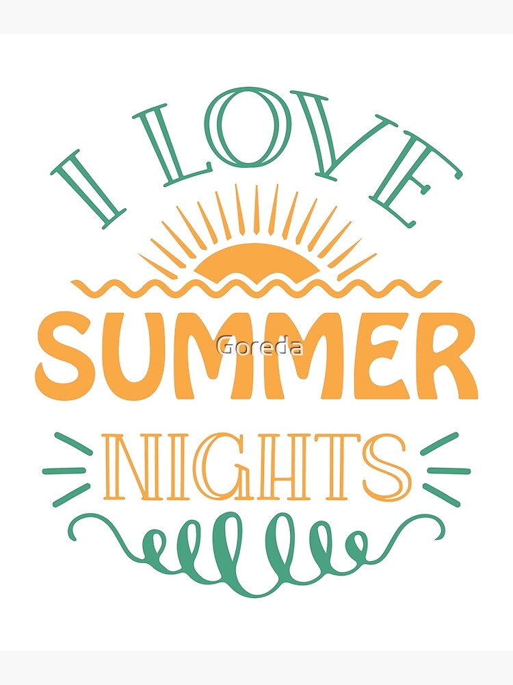 Discover Summer vintage ,  I love Summer Nights Premium Matte Vertical Poster