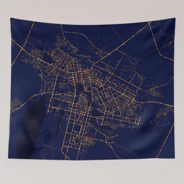 Item preview, Nur-Sultan, Kazakhstan Map  - City At Night designed and sold by deMAP.