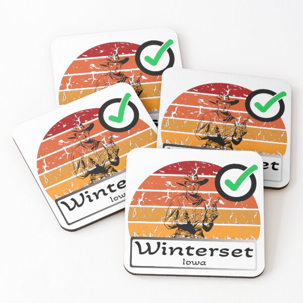 Item preview, Winterset Wisconsin united states of america Skyline cowboy black designed and sold by WhereIsTravis.