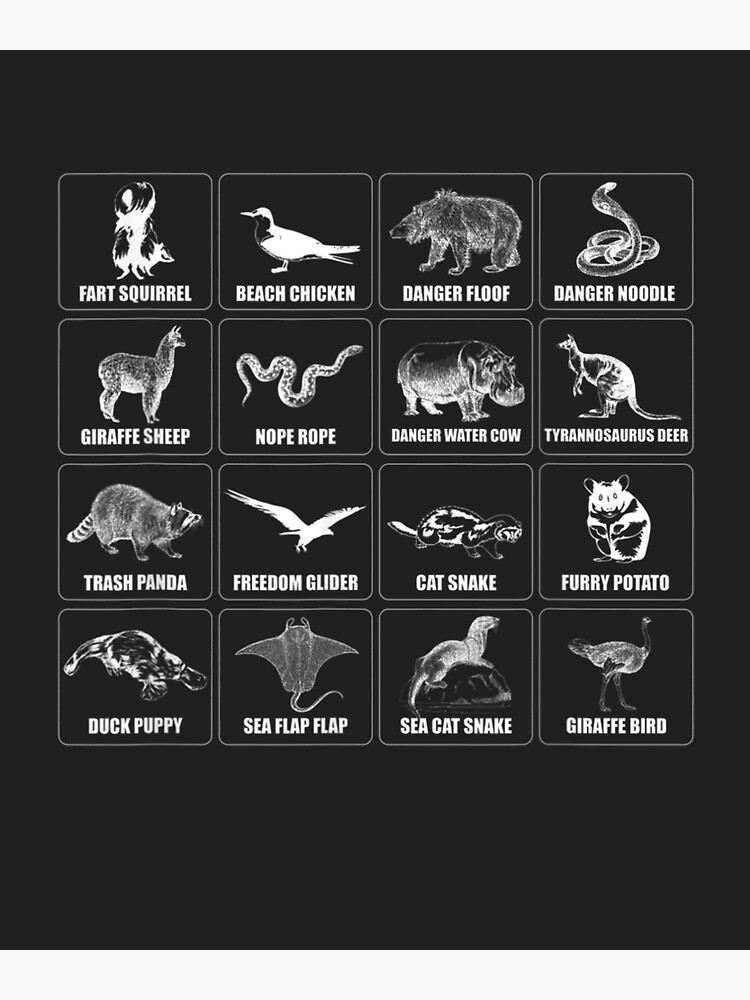 Meme Animals Funny Animal Names Of The World" Poster for Sale