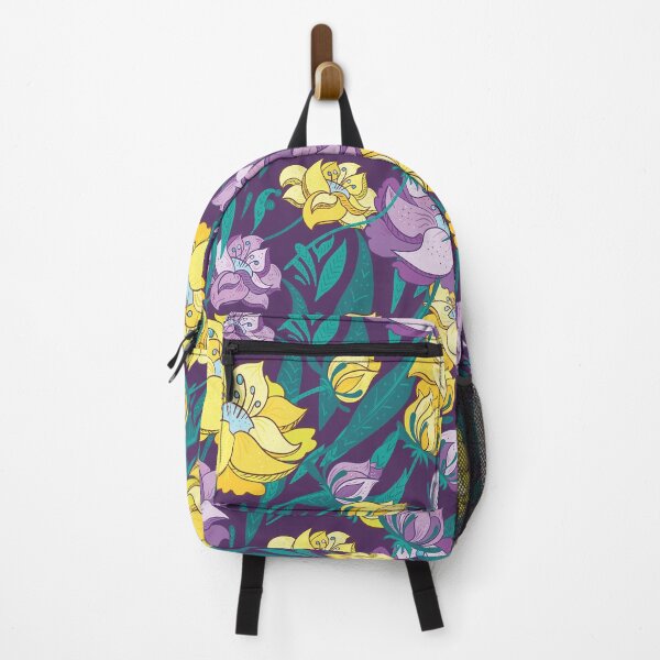 Artikelvorschau, Colorful Hand Draw Flowers on Violet Background Cute Pattern entworfen und verkauft von Zee T-Shirt.
