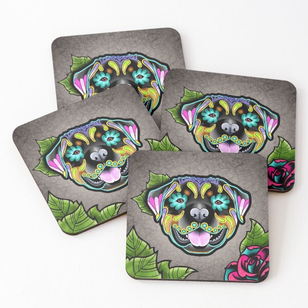 Item preview, Rottweiler - Day of the Dead Sugar Skull Dog designed and sold by Pretty In Ink.