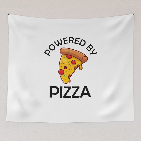 Item preview, Powered By Pizza Funny Pizza Quote designed and sold by theshirtinator.