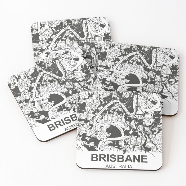 Item preview, Brisbane Map Art Black white Australia designed and sold by EpicMaps.