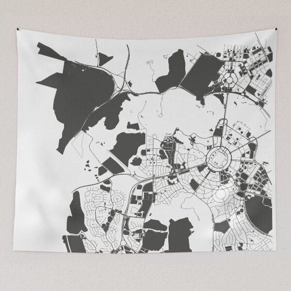 Item preview, Canberra Map Art Black white Australia designed and sold by EpicMaps.