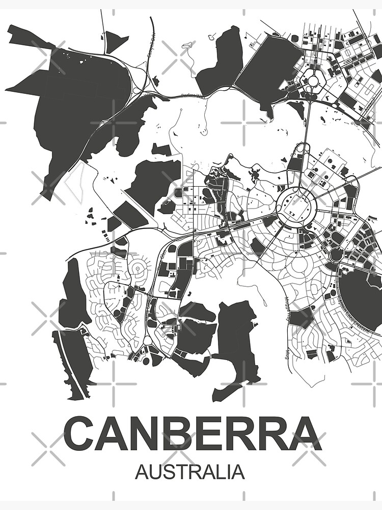 "Canberra Map Art Black white Australia" Poster for Sale by EpicMaps