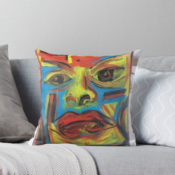 La Comedienne Triste Throw Pillow