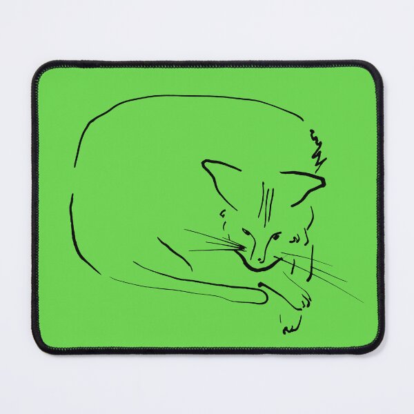 Item preview, Relaxing Cat on Light Warm Green "Cat Drawings" designed and sold by Istvan Ocztos.