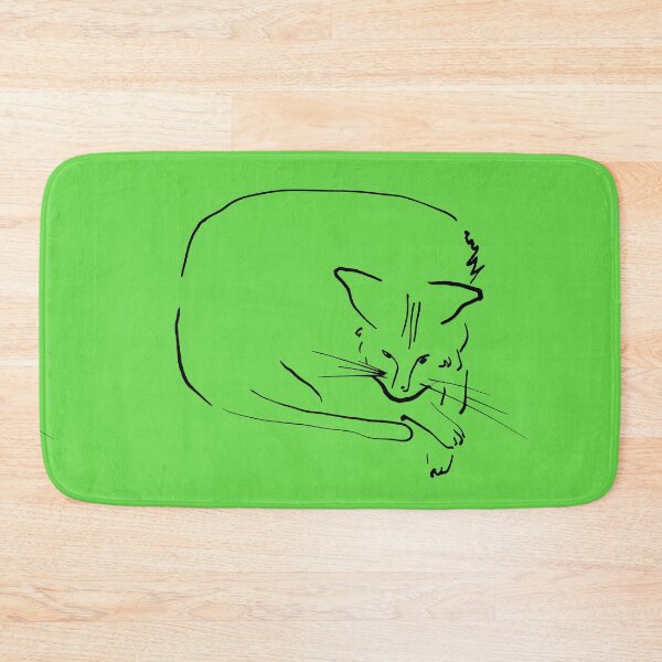 Item preview, Relaxing Cat on Light Warm Green "Cat Drawings" designed and sold by Istvan Ocztos.