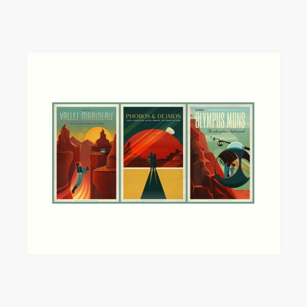 Item preview, SpaceX Mars Colonization and Tourism Association Triptych (8K resolution) designed and sold by bobbooo.