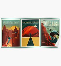 SpaceX Mars Kolonisation und Tourismus Verband Triptychon Poster