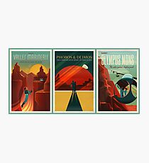 SpaceX Mars Colonization and Tourism Association Triptych Photographic Print