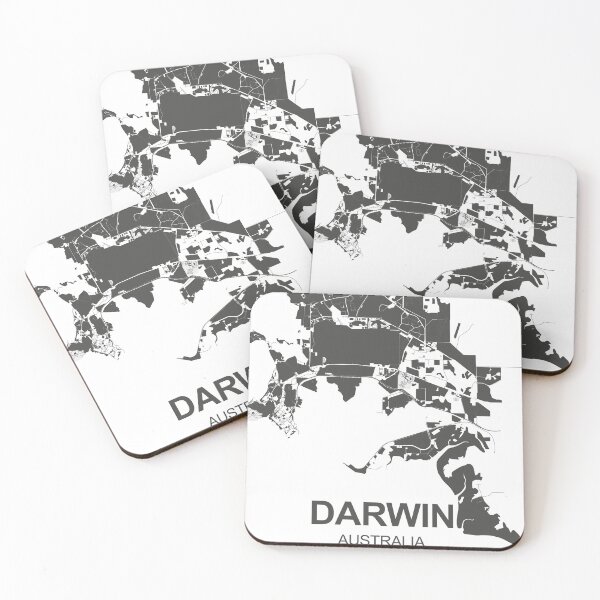 Item preview, Darwin Map Art Black white Australia designed and sold by EpicMaps.