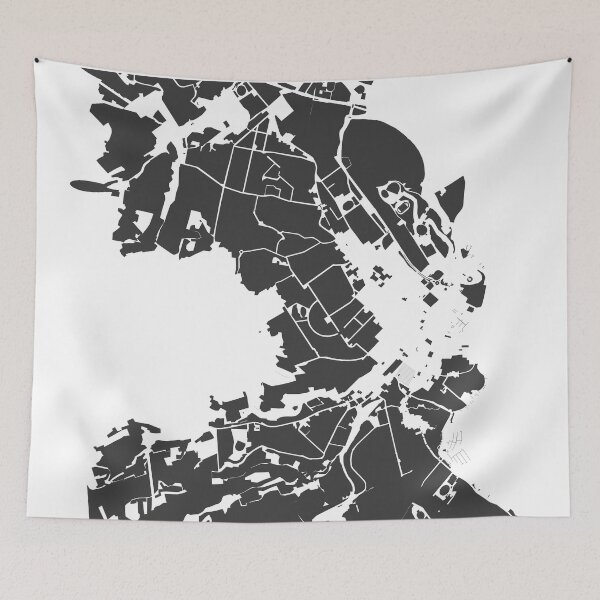 Item preview, Hobart Map Art Black white Australia designed and sold by EpicMaps.