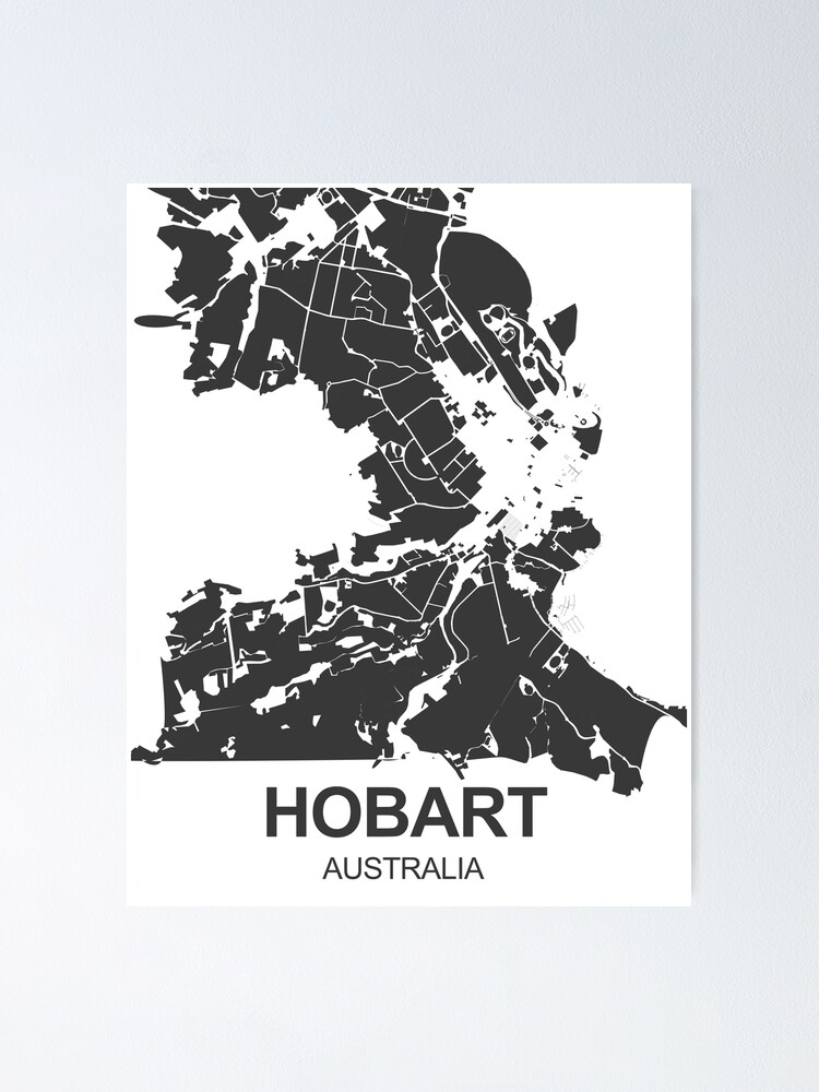 "Hobart Map Art Black white Australia" Poster for Sale by EpicMaps