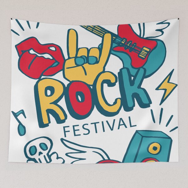 Item preview, Colorful musical instruments rock festival, chaotic lines background material designed and sold by zenger2021.