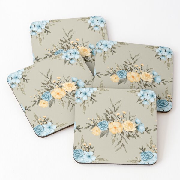 Item preview, Blue and Orange Spring Floral Pattern designed and sold by Levated.