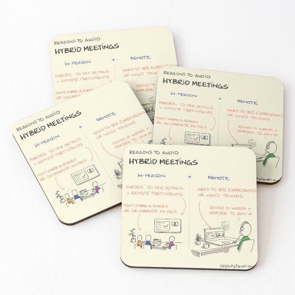 Item preview, Hybrid meetings designed and sold by Sketchplanations.