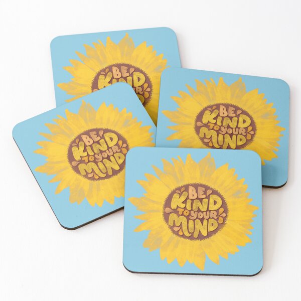 Item preview, Be Kind to Your Mind - Watercolour Sunflower (Blue) designed and sold by TheBubblyType.