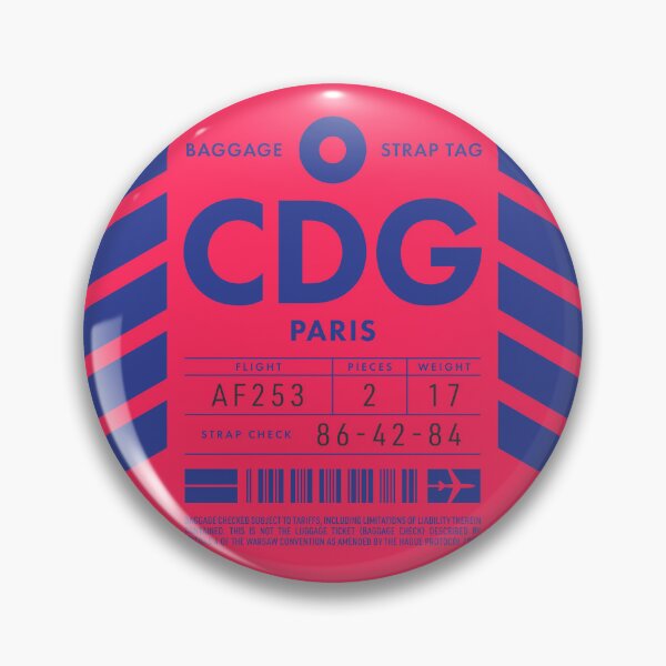 Artikelvorschau, Luggage Tag D - CDG Paris France entworfen und verkauft von VoodooCircus.