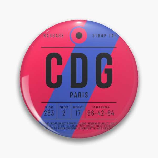 Artikelvorschau, Luggage Tag E - CDG Paris France entworfen und verkauft von VoodooCircus.