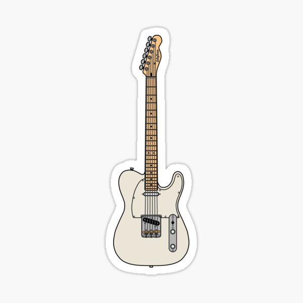 Fender Telecaster classic vintage Electric Guitar plan art blueprint  drawing  Sticker for Sale by Kludoman