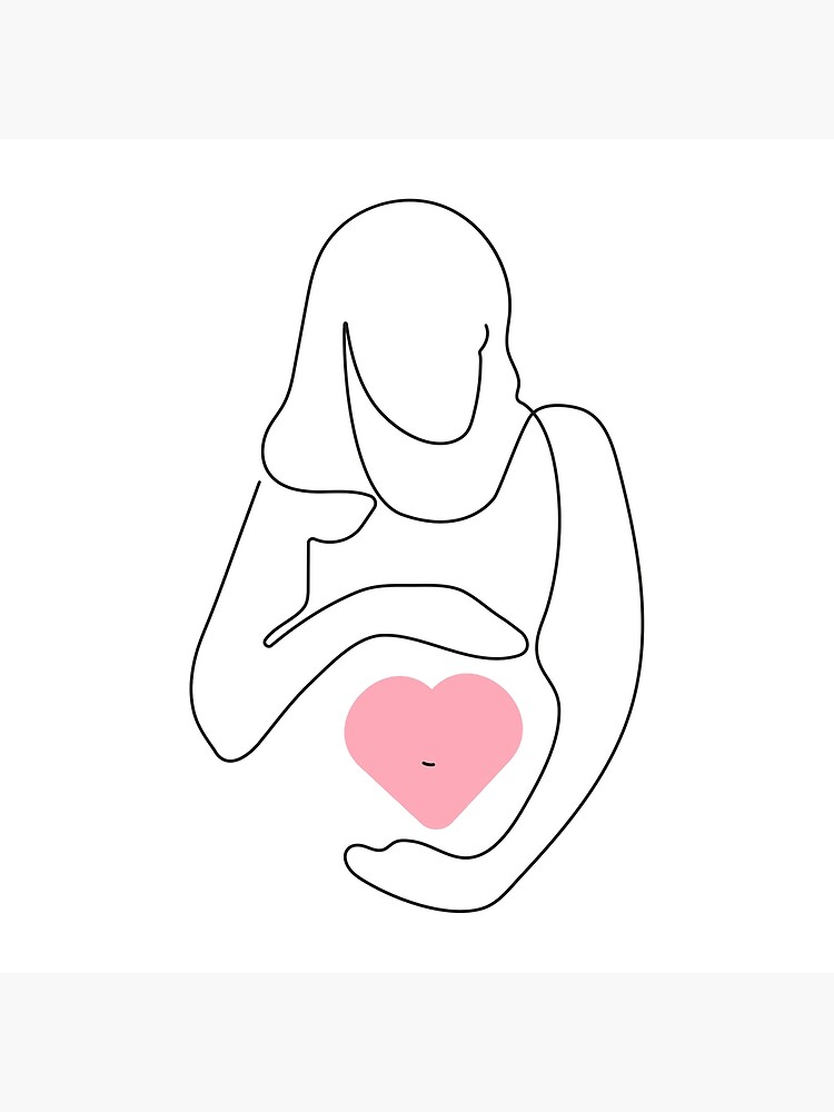 Buy Pregnant Woman With Striped Dress Doodle Print. Minimalist Female Body  Art. Printable Pregnancy. Woman Silhouette Illustration. Drawing Online in  India - Etsy
