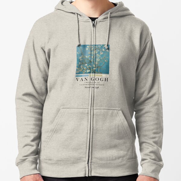 Vincent Van Gogh Almond Blossom, Famous Painting, Exhibition Wall Art Zipped Hoodie