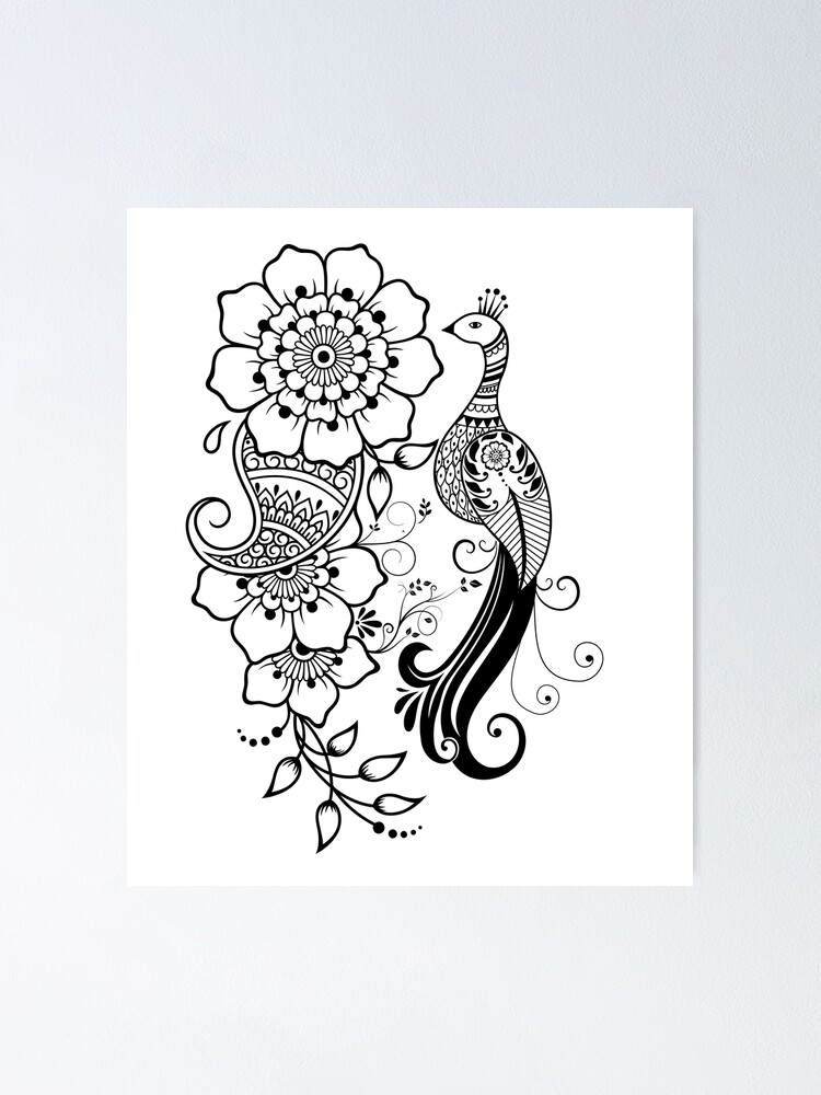 Black and White Mehndi Design