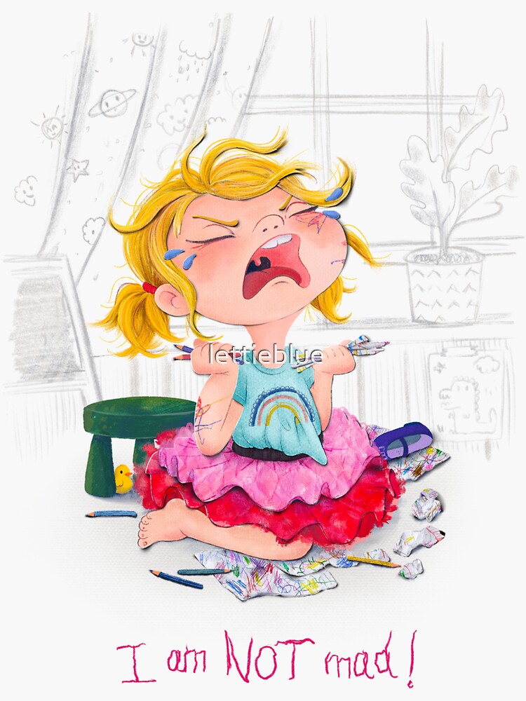 I am not mad throwing tantrum toddler girl by lettieblue