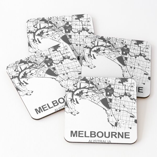 Item preview, Melbourne Map Art Black white Australia designed and sold by EpicMaps.